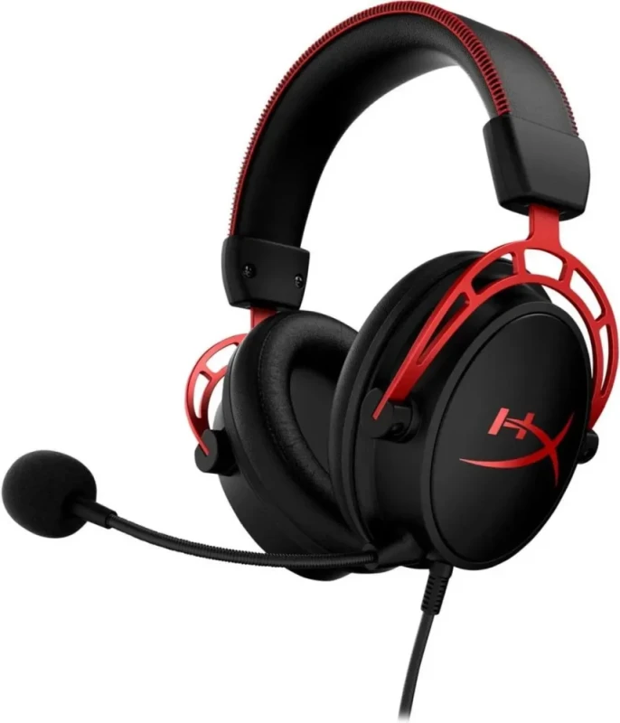HyperX Cloud Alpha - Gaming Headset, Dual Chamber Drivers, Legendary Comfort, Aluminum Frame, Detachable Microphone, Works on PC, PS4, PS5, Xbox One/ Series X|S, Nintendo Switch and Mobile – Red - Featured Image