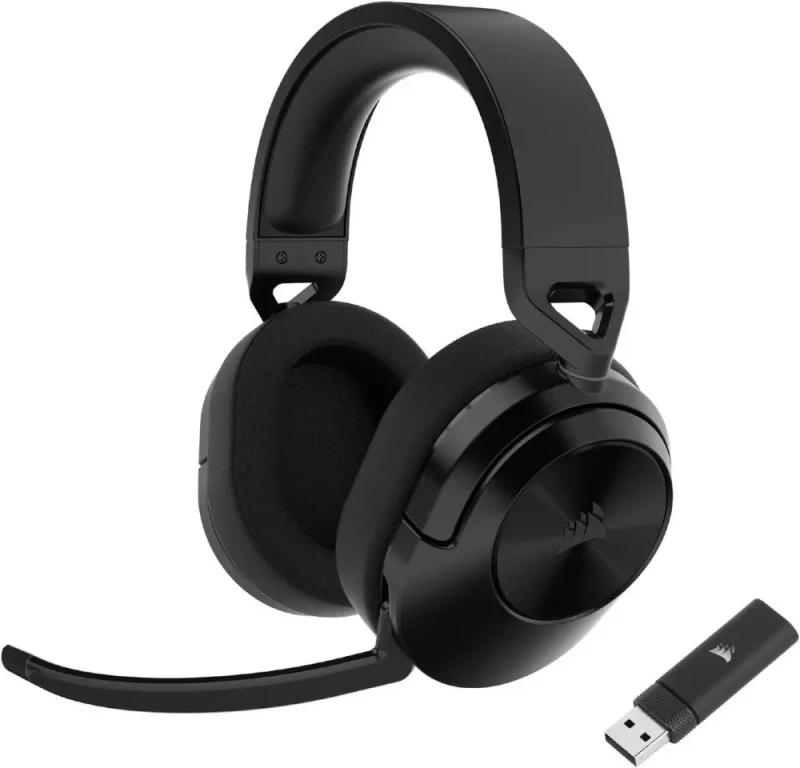 CORSAIR HS55 WIRELESS Multiplatform Lightweight Gaming Headset With Bluetooth - Dolby 7.1 Surround Sound - iCUE Compatible - PC, PS5, PS4, Nintendo Switch, Mobile - Black - Featured Image