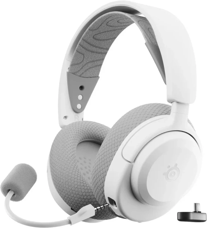 SteelSeries Arctis Nova 3P Wireless Multi-Platform Gaming Headset - Mobile App Control, 40 HR Battery, Neodymium Magnetic Drivers, 2.4GHz/Bluetooth, PS5, PS4, PC, Switch, Mobile - White - Featured Image