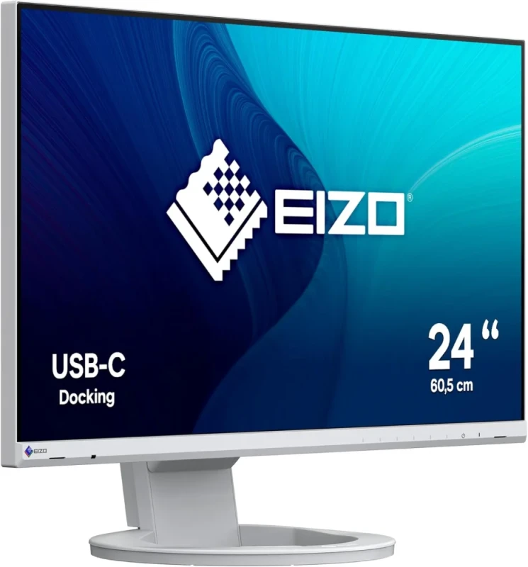 EIZO FlexScan EV2480-WT 23.8" Full HD IPS Office Monitor - 60Hz, 5ms GtG, USB-C 60W PD, HDMI/DP/DVI/VGA, USB Hub, Height Adjustable, Pivot, White - Featured Image