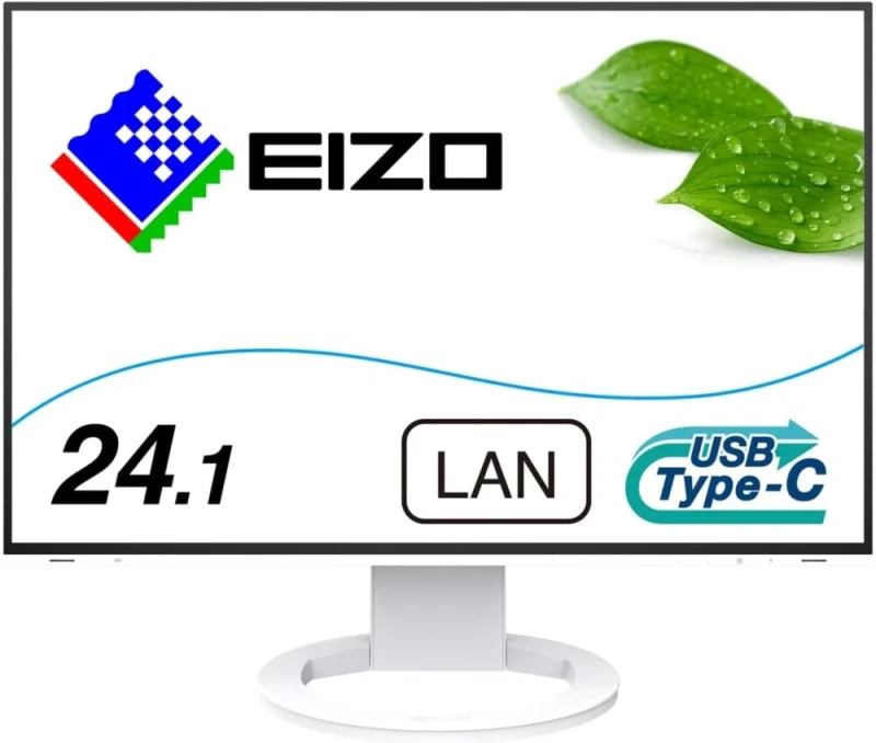 EIZO FlexScan EV2495-WT 24.1" WUXGA IPS Office Monitor - 60Hz, 5ms GtG, USB-C 60W PD, HDMI/DP/DVI/VGA, USB Hub, Daisy Chain, Height Adjustable, Pivot, White - Featured Image