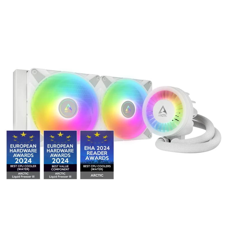 ARCTIC Liquid Freezer III 280 A-RGB White – 280mm AIO Liquid Cooler, 2x P14 PWM PST A-RGB Fans, Addressable RGB, Intel LGA1700/1851 & AMD AM4/AM5 - Featured Image