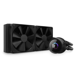 NZXT Kraken 240mm - RL-KN240-B1 – AIO CPU Liquid Cooler - LCD Display - 2 x F120P Static Pressure Fan Radiator Fans LGA 1851/1700 / AM5 Compatible
