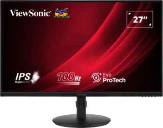 ViewSonic VG2708A 27" Full HD 1920x1080 IPS Ergonomic Monitor - 100Hz Refresh Rate, 5ms Response Time, USB-C 90W Power Delivery, RJ45 LAN KVM, Height Adjustable Pivot Stand