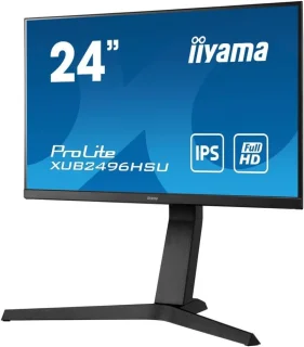 IIYAMA ProLite XB2496HSU-B1 23.8" Full HD 1920x1080 IPS Office Monitor - 75Hz Refresh Rate, USB-C 65W Power Delivery, Height Adjustable Stand