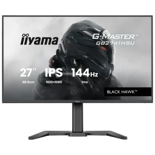 IIYAMA G-Master GB2741HSU-B1 Black Hawk 27" Full HD 1920x1080 IPS Gaming Monitor - 144Hz Refresh Rate, 1ms MPRT Response Time, AMD FreeSync, HDMI DisplayPort Speakers USB Hub, Pivot Height Adjustable Stand