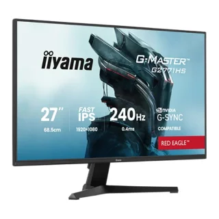IIYAMA G-Master G2771HS-B1 Red Eagle 27" Full HD 1920x1080 Fast IPS Gaming Monitor - 240Hz Refresh Rate, 0.4ms MPRT Response Time, NVIDIA G-SYNC Compatible, HDMI DisplayPort Speakers
