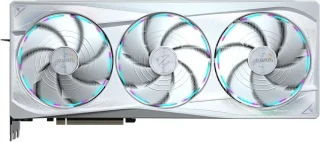 GIGABYTE AORUS GeForce RTX 5090 Master ICE 32GB GDDR7 512-Bit PCI Express 5.0 Overclocked Triple Fan Graphics Card with WINDFORCE Cooling Hawk Fans LCD Edge View RGB Halo Dual BIOS White Edition - GV-N5090AORUSM ICE-32GD