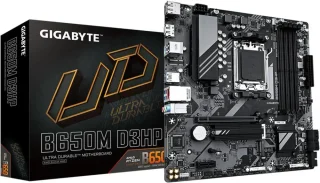 GIGABYTE B650M D3HP AM5 Micro ATX Motherboard AMD B650 Chipset DDR5 up to 7600+(OC) PCIe 4.0 x16 Slot 2x M.2 PCIe 4.0 x4 Slots Realtek 2.5GbE LAN HDMI DisplayPort Front USB 3.2 Gen2 Type-C Q-Flash Plus RGB Fusion Smart Fan 6 8+2+1 Phases Digital VRM 5-Year Warranty - Black