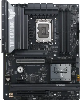 ASUS TUF GAMING B860-PLUS WIFI LGA 1851 Intel B860 ATX Motherboard Core Ultra Series 2 Ready Advanced AI PC-Ready DDR5 PCIe 5.0 x16 Slot 3x M.2 Slots Wi-Fi 7 2.5GbE Realtek LAN USB 20Gbps Type-C 12+1+2+1 Phase VRM Military-Grade TUF Components Aura Sync RGB BIOS FlashBack - Black