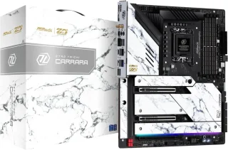 ASRock Z790 Taichi Carrara LGA 1700 Intel Z790 EATX Motherboard DDR5 4 Slots up to 7200+(OC) Dual PCIe 5.0 x16 Slots 5x M.2 (1x Gen5) Slots Killer 2.5G LAN Wi-Fi 6E Bluetooth 5.2 Realtek ALC4082 5.1 Audio Dual USB4 Thunderbolt 4 Type-C 24+1+2 Phase 105A SPS VRM Polychrome RGB Carrara Marble Design Supports 14th/13th/12th Gen Intel Core - White