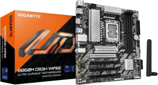 GIGABYTE B860M DS3H WIFI6E LGA 1851 Intel B860 Micro ATX Motherboard Core Ultra Series 2 Ready DDR5 PCIe 5.0 x16 Slot with EZ-Latch 2x M.2 Slots (1x Gen5) Wi-Fi 6E Bluetooth 5.3 2.5GbE Realtek LAN USB 3.2 Gen2 Type-C HDMI DisplayPort Q-Flash Plus RGB Fusion Smart Fan 6 Hybrid Digital VRM - Black