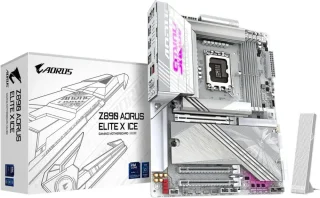 GIGABYTE Z890 AORUS ELITE X ICE LGA 1851 Intel Z890 ATX Motherboard - Core Ultra Series 2 Ready, DDR5, PCIe 5.0 x16, 5x M.2 Slots, Thunderbolt 4, Wi-Fi 7, 2.5GbE LAN, EZ-Latch, RGB Fusion, White Edition