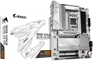 GIGABYTE B650 AORUS ELITE AX ICE AM5 ATX Motherboard - AMD B650, DDR5 up to 8000+(OC), PCIe 5.0 x16, Triple M.2 (1x Gen5), Wi-Fi 6E, 2.5GbE LAN, USB 3.2 Gen2x2 Type-C, EZ-Latch, RGB Fusion, Snow White Edition, 5-Year Warranty