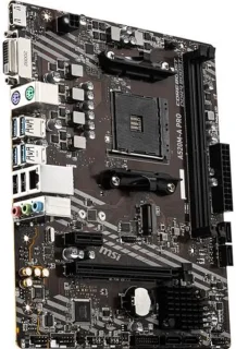 MSI A520M-A PRO AM4 AMD A520 Micro ATX Motherboard - DDR4 up to 4600+(OC), PCIe 3.0 x16, M.2 Slot, SATA 6Gb/s, USB 3.2 Gen1, HDMI, DVI-D, Realtek Gigabit LAN, Core Boost, Supports Ryzen 5000/4000/3000 Series - Black