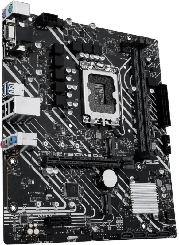 ASUS PRIME H610M-A D4-CSM LGA 1700 Intel H610 Micro ATX Commercial Motherboard - DDR4 up to 3200MHz, PCIe 4.0 x16, 2x M.2 Slots, Intel 1GbE LAN, DP/HDMI/VGA, Rear USB 3.2 Gen2 Ports, Bulk OEM Packaging, Supports 14th/13th/12th Gen Intel Core - Black - Featured Image