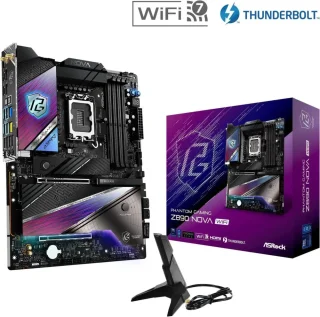 ASRock Z890 Nova WiFi LGA 1851 Intel Z890 ATX Motherboard - DDR5 up to 9466+(OC), PCIe 5.0 x16, 5x M.2 (1x Gen5), Wi-Fi 7, 5G LAN, Thunderbolt 4, USB 3.2 Gen2x2 Type-C, Polychrome RGB, Supports Core Ultra Series 2 - Black