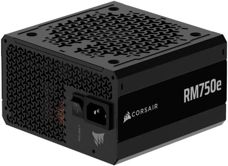 CORSAIR RM750e (2025) 750W Fully Modular Low-Noise Power Supply - ATX 3.1 & PCIe 5.1 Compliant, Cybenetics Gold, 105°C Japanese Capacitors, Native 12V-2x6 Cable, Modern Standby Mode - Black - Featured Image