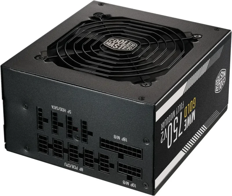 Cooler Master MWE Gold 750 V2 750W Fully Modular Power Supply - 80 PLUS Gold Efficiency, Quiet 120mm HDB Fan, 2 EPS Connectors, High Temperature Resilience - Black - Featured Image