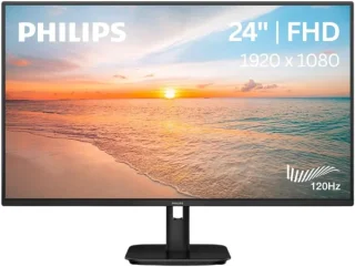 Philips 24E1N2100 23.8" Full HD 1920x1080 IPS Monitor - 120Hz Refresh Rate, 1ms MPRT Response Time, Adaptive-Sync, 300 cd/m² Brightness, HDMI VGA Connectivity, LowBlue Mode, Flicker-Free, Anti-Glare, Tilt Adjustable Stand