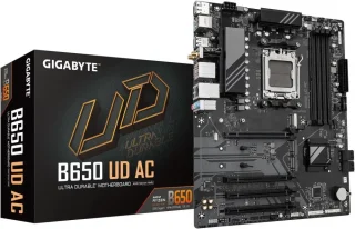 GIGABYTE B650 UD AC (rev. 1.0) AM5 ATX Motherboard - AMD B650, DDR5, PCIe 4.0 x16, M.2 PCIe 4.0, USB 3.2 Gen2x2 Type-C, Realtek GbE LAN, HDMI, Q-Flash Plus, RGB Fusion - Black