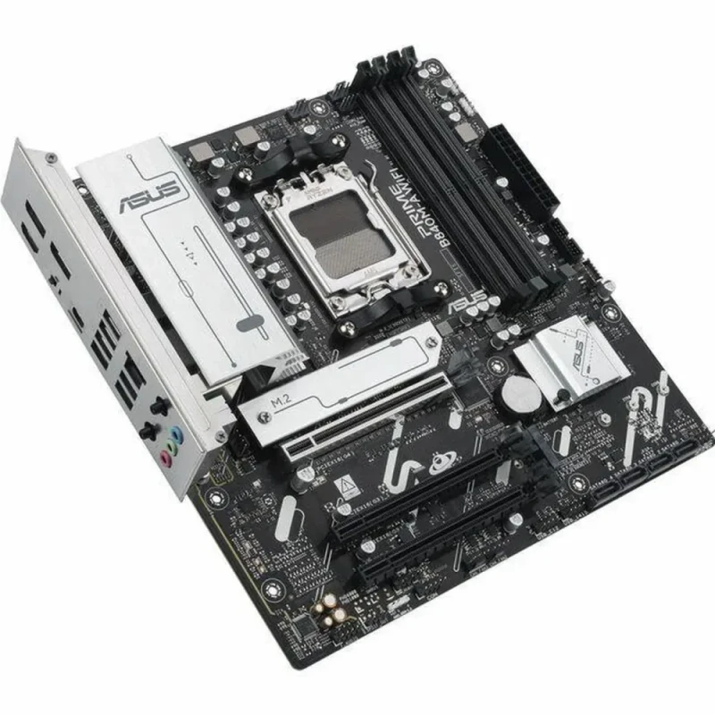 ASUS PRIME B840M-A WIFI-CSM AM5 Micro ATX Motherboard - AMD B840, Advanced AI Ready, DDR5, PCIe 4.0 x16, 3x M.2 Slots, Wi-Fi 6E, 2.5Gb LAN, DisplayPort, HDMI, USB 5Gbps Type-C, BIOS FlashBack, Aura Sync - Black - Featured Image