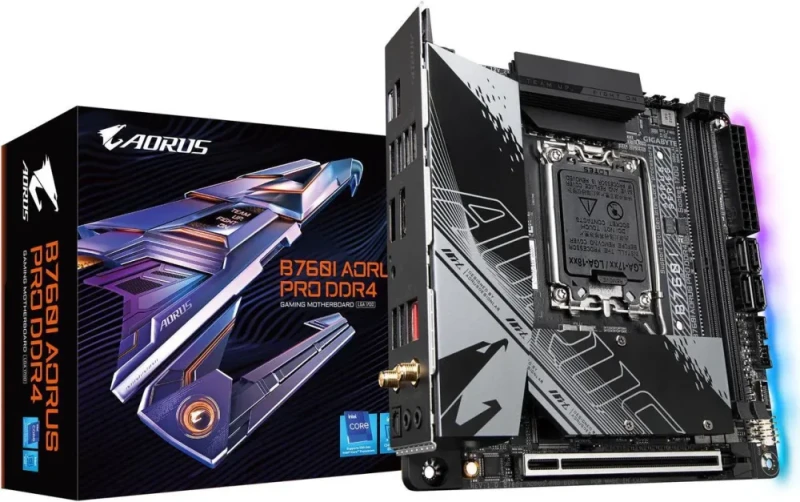 GIGABYTE B760I AORUS PRO DDR4 LGA 1700 Intel B760 Mini-ITX Motherboard - DDR4, Dual M.2 PCIe 4.0, PCIe 4.0 x16, USB 3.2 Gen2x2 Type-C, Wi-Fi 6E, Intel 2.5GbE LAN, Q-Flash Plus, RGB Fusion - White/Black - Featured Image