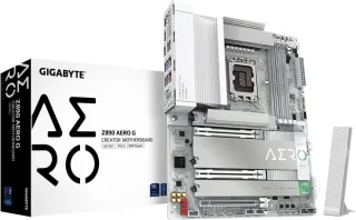 GIGABYTE Z890 AERO G LGA 1851 Intel Z890 ATX Motherboard - Core Ultra Series 2 Ready, DDR5, PCIe 5.0 x16 with EZ-Latch, 5x M.2 Slots, Thunderbolt 4, Wi-Fi 7, Dual 2.5GbE LAN, RGB Fusion, Creator-Focused Design - White