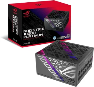 ASUS ROG Strix 1000W Fully Modular Power Supply - 80 PLUS Platinum, Cybenetics Lambda A+, ATX 3.1 Compliant, GaN MOSFET, GPU-First Intelligent Voltage Stabilizer, Low-Noise Fan, ROG Heatsinks - Black