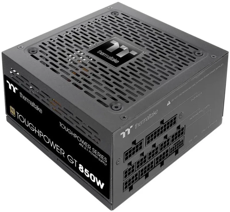 Thermaltake Toughpower GT 850W Fully Modular Power Supply - 80 PLUS Gold, ATX 3.1 Standard, Smart Zero Fan, Native 450W PCIe 5.1 Connector, Japanese Capacitors, Low-Noise Operation - PS-TPT-0850FNFAGU-3 - Featured Image