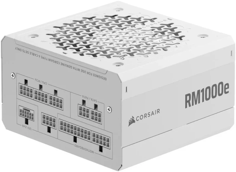 CORSAIR RM1000e 1000W Fully Modular ATX Power Supply - ATX 3.1 & PCIe 5.1 Compliant, 80 PLUS Gold, Cybenetics Gold Efficiency, 105°C Capacitors, Low-Noise, Modern Standby - Featured Image