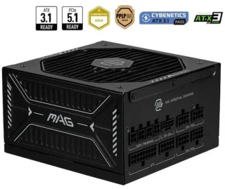 MSI MAG A850GLS PCIE5 850W 80+ Gold Fully Modular ATX Power Supply - ATX 3.1 & PCIe 5.1 Ready, Native Dual-Color 12V-2x6 Cable, Compact Size, Low-Noise Fan, Embossed Jacket Cables