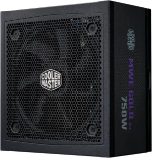 Cooler Master MWE Gold 750 V3 750W 80+ Gold Fully Modular ATX Power Supply - ATX 3.1 Compliant, 90° 12V-2x6 PCIe 5.1 Connector (450W), Japanese Capacitors, Quiet Zero-RPM Mode, Hexagonal Fan Cover