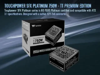 Thermaltake Toughpower SFX 750W 80+ Platinum Fully Modular SFX Power Supply - ATX 3.1 & PCIe 5.1 Ready, Native 300W 12V-2x6 Connector, 90mm FDB Fan, Smart Zero Fan Mode, Compact 125x63.5x104mm