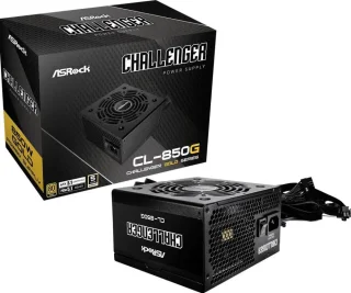 ASRock Challenger CL-850G 850W 80 PLUS Gold Certified Non-Modular PSU - ATX 3.1 PCIe 5.1 Ready, Native Dual Color 12V-2x6 Connector, 120mm Golf Blade Fan, Auto iCool Intelligent Control, 140mm Depth