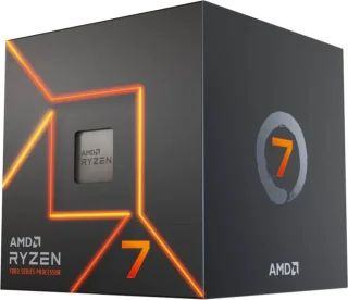 AMD Ryzen 7 7700 AM5 Desktop Processor – 8 Cores 16 Threads, 3.8 GHz Base / Up to 5.3 GHz Boost, 32 MB Cache, Radeon Integrated Graphics, 65 W TDP, DDR5-5200 Support, Wraith Prism Cooler (Retail Box)