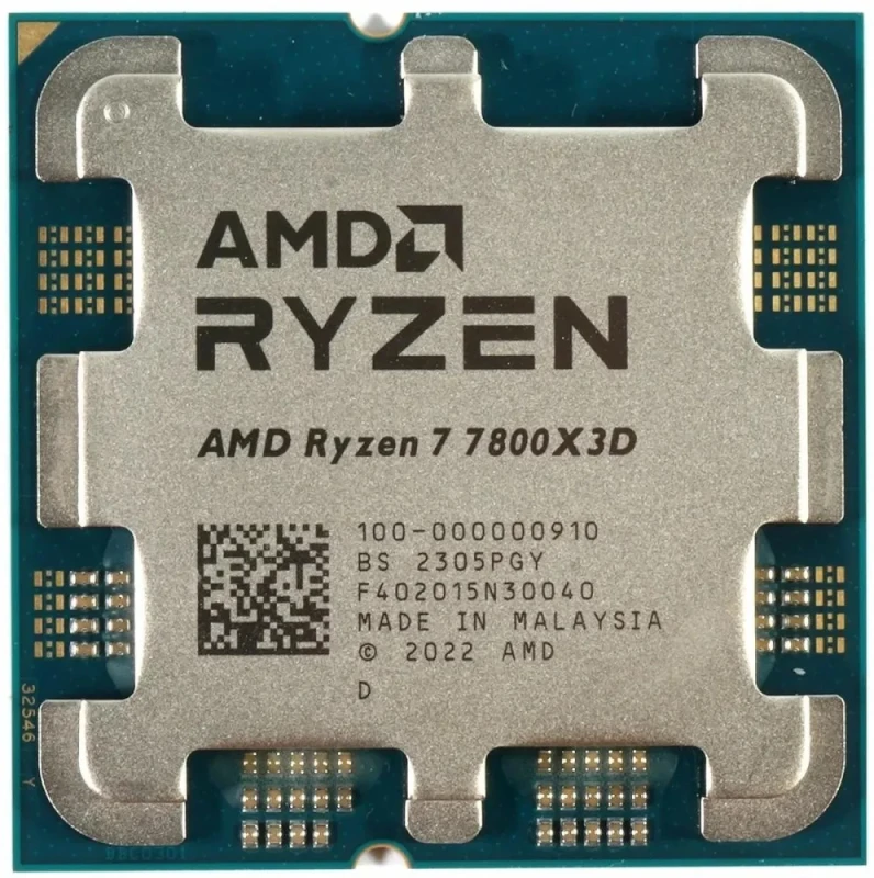AMD Ryzen 7 7800X3D AM5 Desktop Processor – 8 Cores / 16 Threads, 4.2 GHz Base / Up to 5.0 GHz Boost, 96 MB 3D V-Cache, DDR5-5200 Support, PCIe 5.0, Radeon Integrated Graphics, 120 W TDP, No Cooler (Boxed) - Featured Image