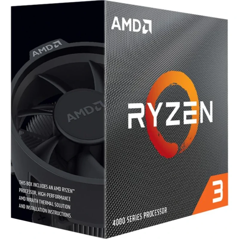 AMD Ryzen 3 4100 Desktop Processor – 4‑Core / 8‑Thread Zen 2 AM4 CPU, 3.8 GHz Base / Up to 4.0 GHz Boost, 6 MB Cache (2 MB L2 + 4 MB L3), 65 W TDP, AM4 Socket, DDR4 Support, Includes Wraith Stealth Cooler, Unlocked for Budget Builds - Featured Image