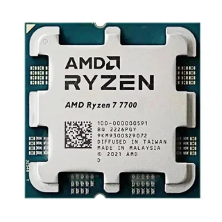 AMD Ryzen 7 7700 8‑Core 3.8 GHz AM5 Desktop Processor – 16 Threads, Up to 5.3 GHz Boost, 32 MB L3 Cache, 65 W TDP, Integrated Radeon Graphics, Zen 4 Architecture, Wraith Prism Cooler (Boxed CPU for Gaming & Productivity)