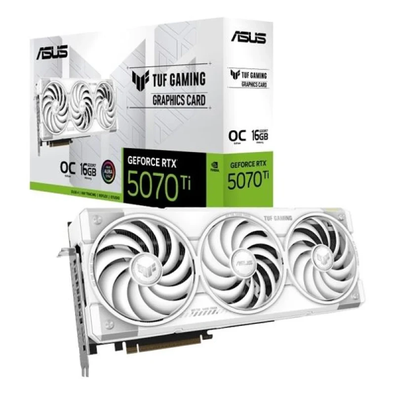 Asus TUF GAMING OC - GeForce RTX 5070 Ti 16GB White / Silver 329mm - Featured Image