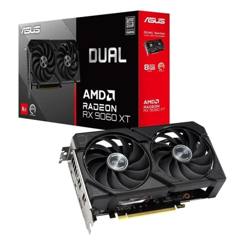 Asus DUAL - Radeon RX 9060 XT 8GB Black 202mm - Featured Image