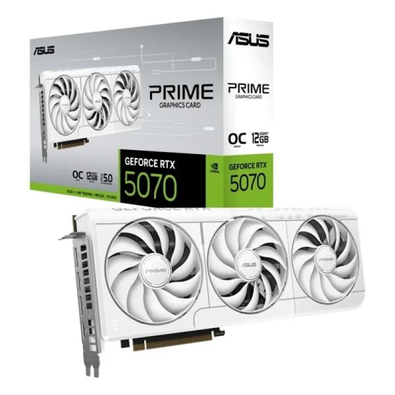 Asus PRIME OC - GeForce RTX 5070 12GB White / Silver 304mm - Featured Image