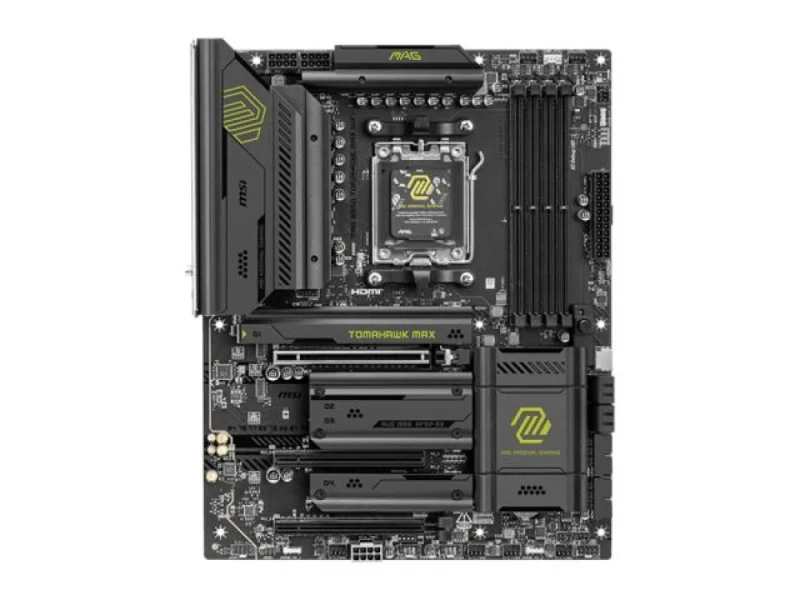 MSI MAG B850 TOMAHAWK MAX WIFI ATX AM5 Motherboard – AMD B850 Chipset, Supports Ryzen 7000/8000/9000 Series, DDR5 8400+ MHz (OC), Dual PCIe Gen5 M.2 Slots, Wi-Fi 7 & Bluetooth 5.4, 5G LAN, 4x DDR5 DIMM, USB 20Gbps Type-C & Multi-I/O, Robust VRM & Frozr Cooling for Gaming/Creator Builds - Featured Image