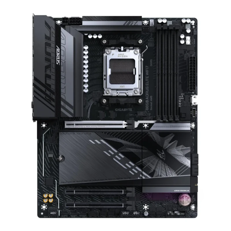 GIGABYTE B850 AORUS ELITE WIFI7 AM5 ATX Motherboard – AMD B850 Chipset, DDR5 up to 8200 MHz (OC), Wi-Fi 7 & Bluetooth 5.4, 2.5 Gb LAN, Dual PCIe 4.0/PCIe 5.0 M.2, USB 3.2 Gen 2×2 Type-C, Realtek ALC897 Audio & AM5 Ryzen 7000/8000/9000 Series Support - Featured Image