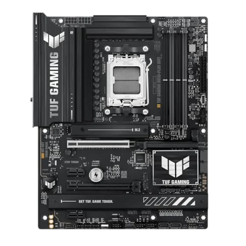 ASUS TUF GAMING B850-PLUS WIFI ATX AM5 Motherboard – AMD B850 Chipset, AM5 Socket Supports Ryzen 7000/8000/9000 Series, DDR5 Memory, PCIe 5.0 & PCIe 4.0 M.2 Slots, Wi-Fi 7 (802.11be) & Bluetooth 5.4, 2.5 Gb LAN, Realtek ALC1220 7.1 Audio, USB 20 Gbps Type-C + Multi-I/O, Robust Power & Cooling for Gaming/Creator Builds - Featured Image