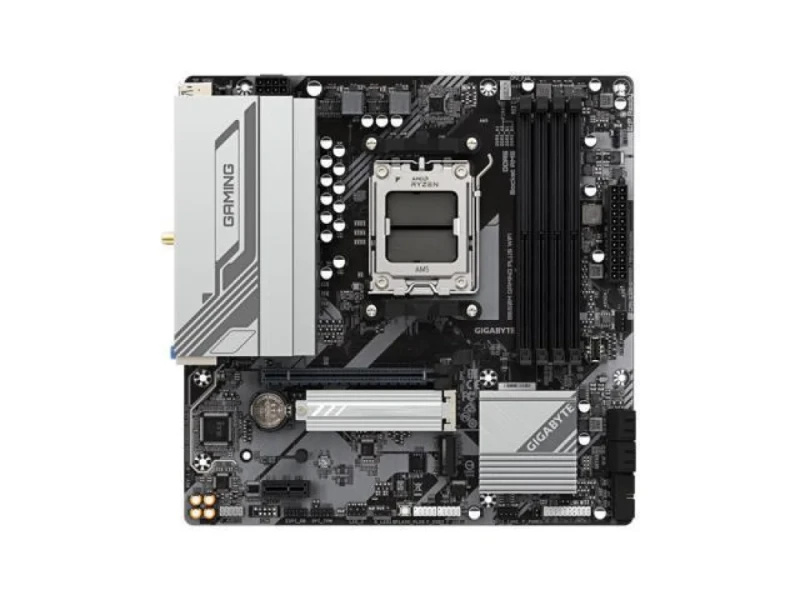 Gigabyte B650M GAMING PLUS WIFI AMD B650 Micro‑ATX Motherboard – AM5 Socket for Ryzen 7000/8000/9000 Series, Dual‑Channel DDR5 up to 8000 MHz, 2× PCIe 4.0 M.2, 2.5 GbE LAN, Wi‑Fi 6E 802.11ax & Bluetooth 5.3, Realtek 7.1 Audio, HDMI 2.1 & DisplayPort, USB 3.2 Gen1 Type‑C & Type‑A - Featured Image
