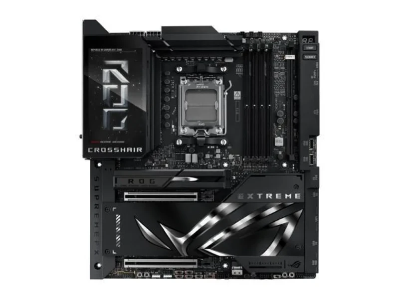 ASUS ROG CROSSHAIR X870E EXTREME Wi‑Fi 7 E‑ATX Motherboard – AMD X870E Chipset, AM5 Socket, DDR5 (Up to 256 GB), 5× M.2 (PCIe 5.0/4.0), 2× PCIe 5.0 x16, 2.5/10 Gb Ethernet & Wi‑Fi 7 + Bluetooth 5.4, USB4 & USB‑C, SupremeFX 7.1 Audio, DIY Overclocking & Aura Sync RGB - Featured Image