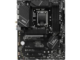MSI PRO B760‑P WIFI DDR4 ATX Motherboard – Intel B760 Chipset, LGA 1700 for 12th/13th/14th Gen Intel CPUs, 4× DDR4 (Up to 5333+ OC), 2× M.2 PCIe 4.0 & SATA, PCIe 4.0/3.0 Expansion, Realtek 2.5 Gb LAN, Intel Wi‑Fi 6E & Bluetooth 5.3, HDMI 2.1 & DisplayPort, USB 3.2 Gen2 Type‑C/A Ports – Professional Gaming/Workstation Board