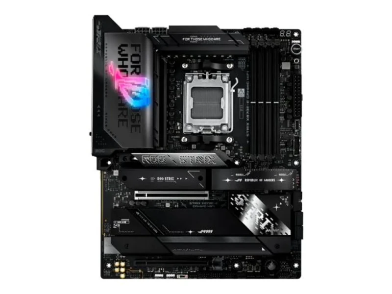 ASUS ROG STRIX X870E‑E GAMING WIFI ATX Motherboard – AMD X870E Chipset, AM5 Socket, DDR5 (Up to 192 GB), 5× M.2 (PCIe 5.0/4.0), PCIe 5.0 x16 & PCIe 4.0 x16, Wi‑Fi 7 (802.11be) & Realtek 5 Gb LAN, USB4 & USB 3.2 Gen2x2 Type‑C, HDMI, 10× USB 3.2 Ports, Realtek ALC4080 Audio, ASUS AI Overclocking/Aura Sync – Premium Gaming/Creator Board - Featured Image