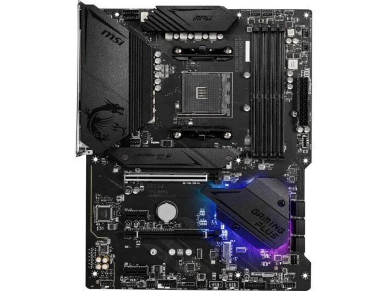 MSI MPG B550 GAMING PLUS AMD B550 ATX Motherboard – AM4 Socket, DDR4 up to 4400 MT/s, 4x DIMM, 2x M.2 (PCIe 4.0/3.0), 6x SATA III, Realtek Gigabit LAN, USB 3.2 Gen 2 Type‑A/C, HDMI + DisplayPort, RGB lighting, Flash BIOS Button – Gaming PC Board - Featured Image